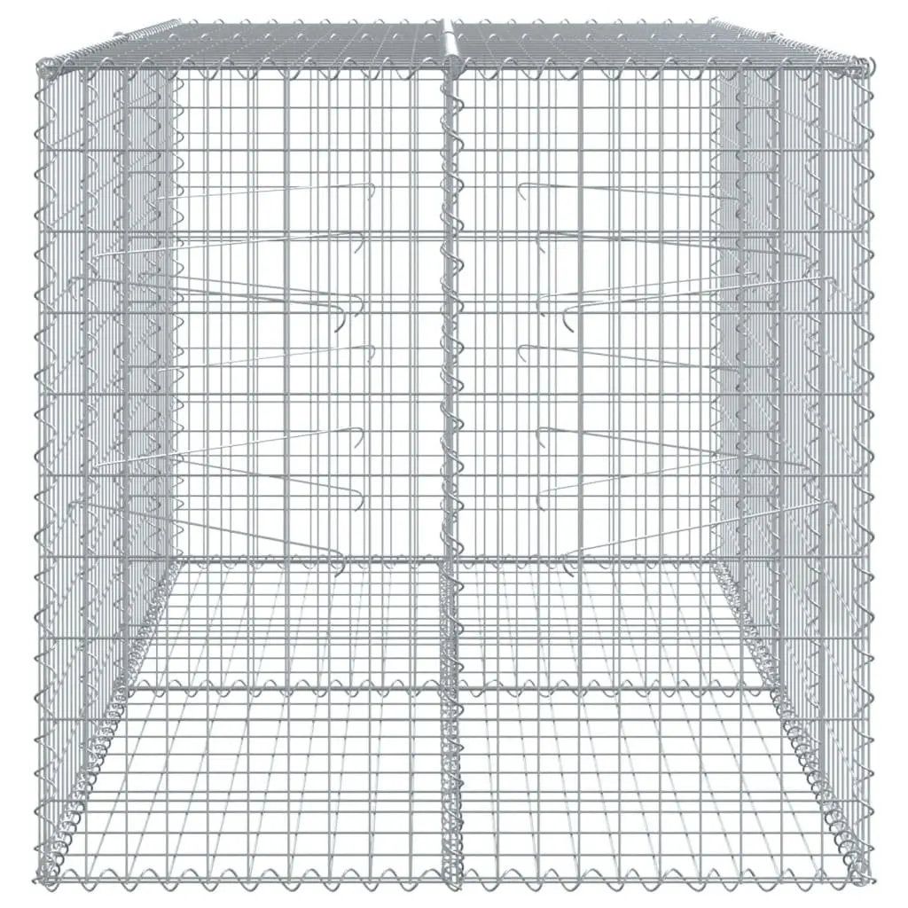 Gabion Basket with Cover Galvanised Iron Wire 200x100x100 cm Garden Cage