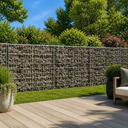 Gabion Basket with Cover 300x100x100 cm Garden Retaining Wall Decorative Cage