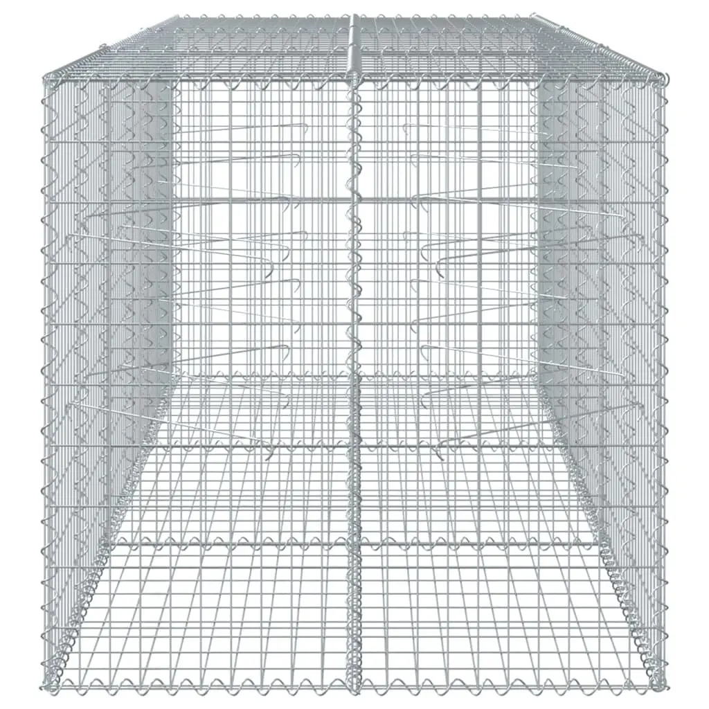 Gabion Basket with Cover Galvanised Iron Wire 300x100x100 cm Garden Retaining Wall Decorative Cage