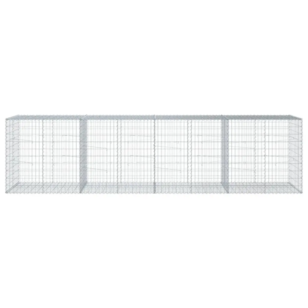 Gabion Basket with Cover Galvanised Iron Wire Cage 400x100x100 cm