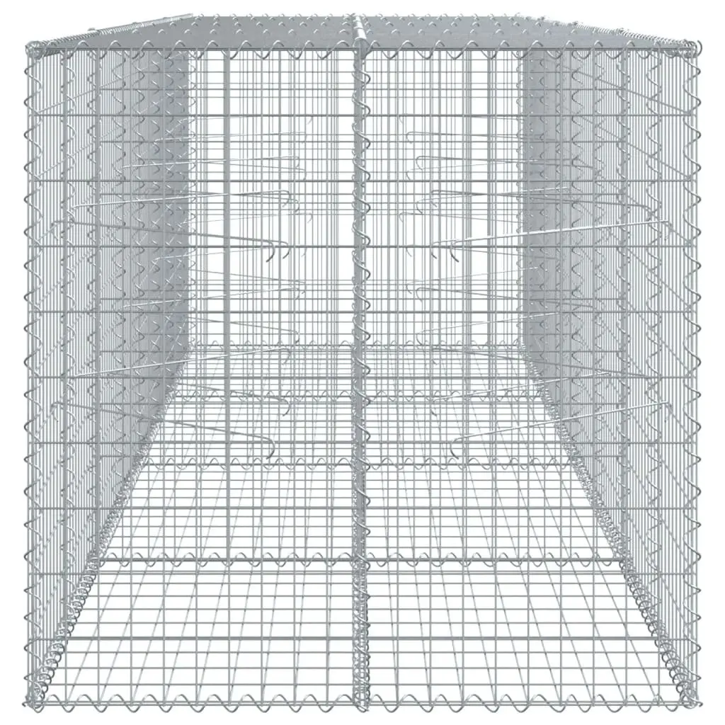 Gabion Basket with Cover Galvanised Iron Wire Cage 400x100x100 cm