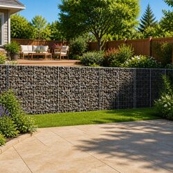 Gabion Basket with Cover 450x100x100 cm Garden Retaining Wall Landscaping