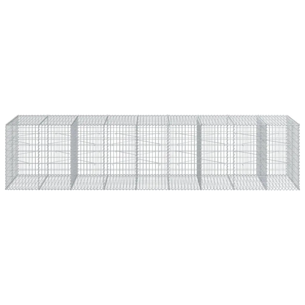 Gabion Basket with Cover 450x100x100 cm Garden Retaining Wall Landscaping