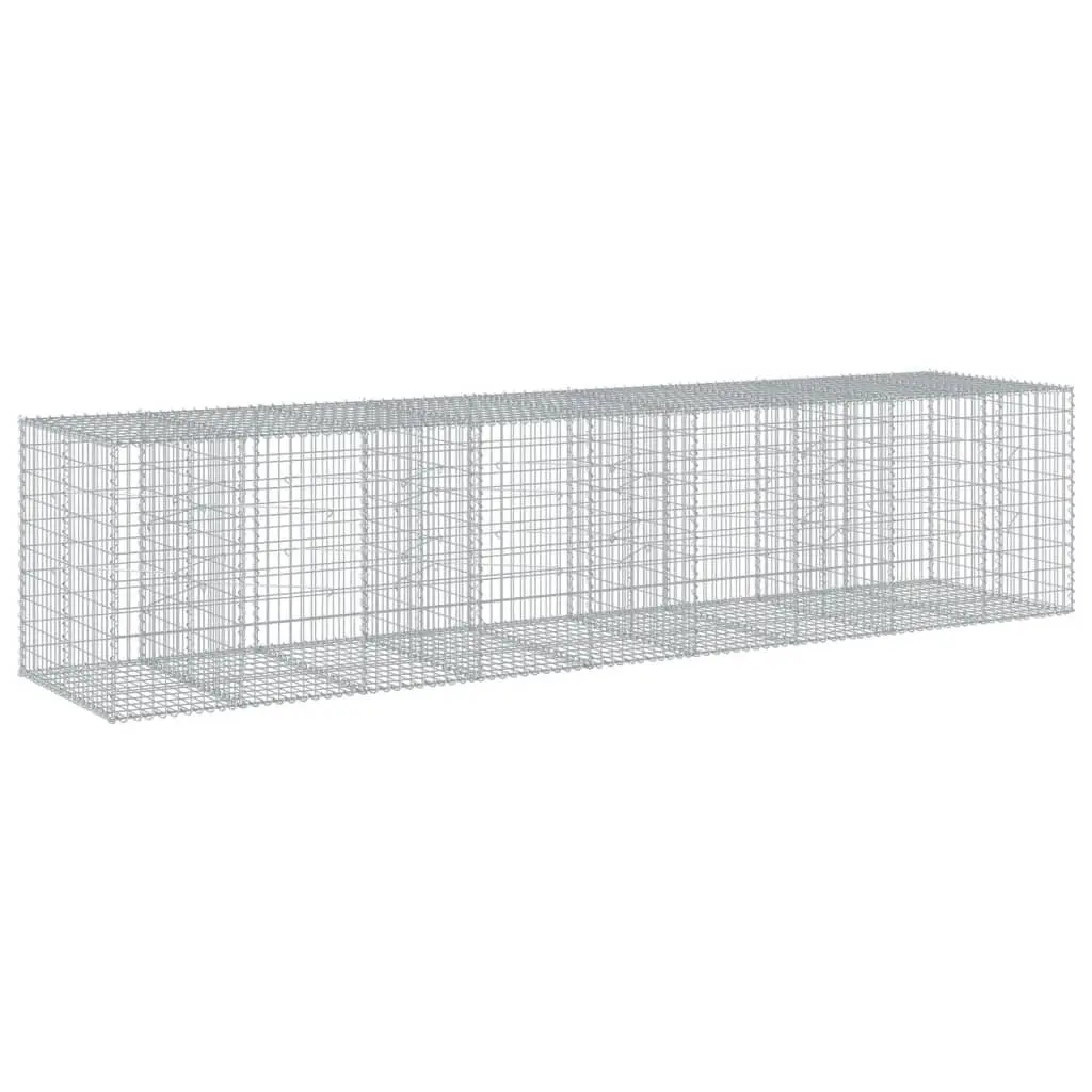 Gabion Basket with Cover 450x100x100 cm Garden Retaining Wall Landscaping