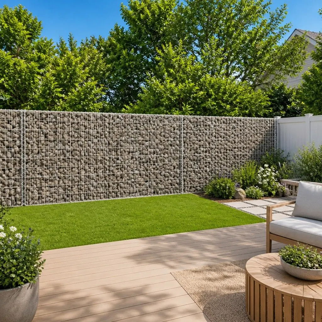 Gabion Basket Galvanised Iron Wire Cage 500x100x100cm Garden with Cover