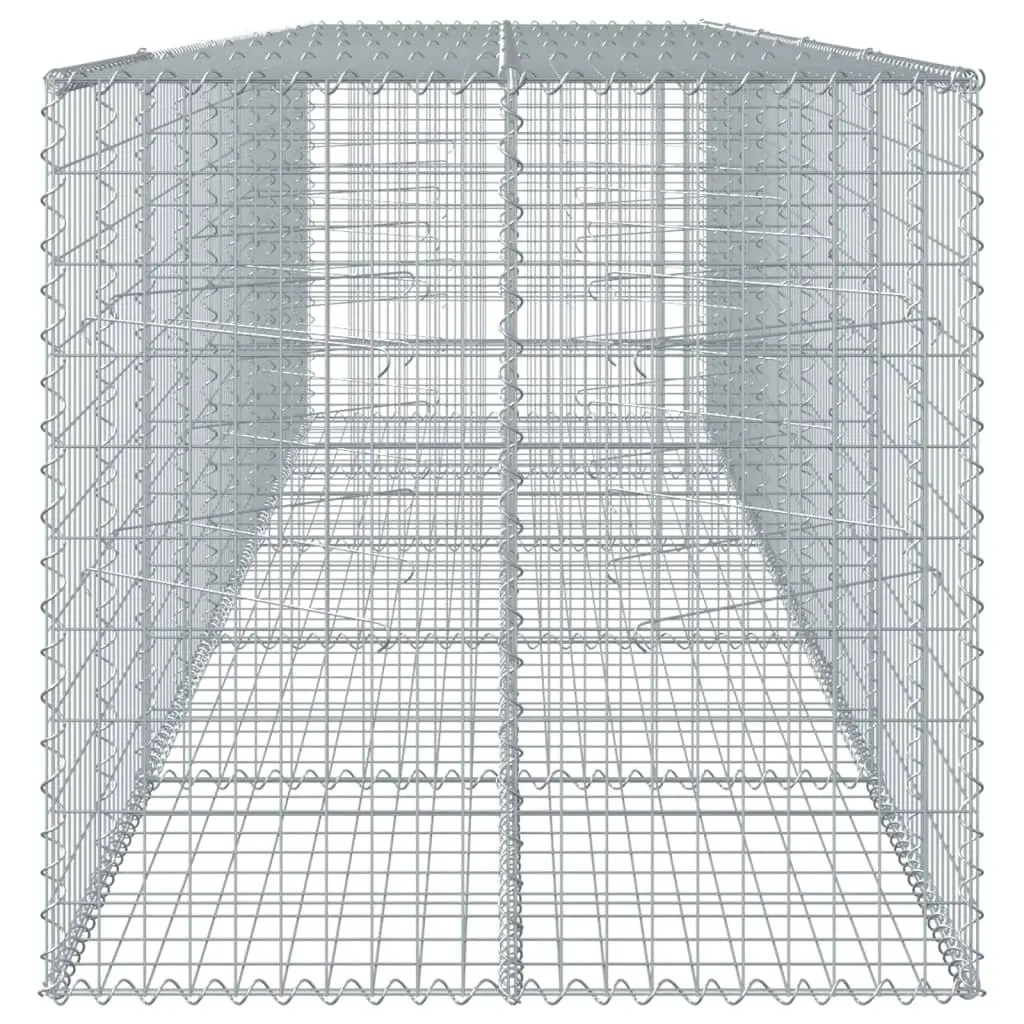 Gabion Basket Galvanised Iron Wire Cage 500x100x100cm Garden with Cover