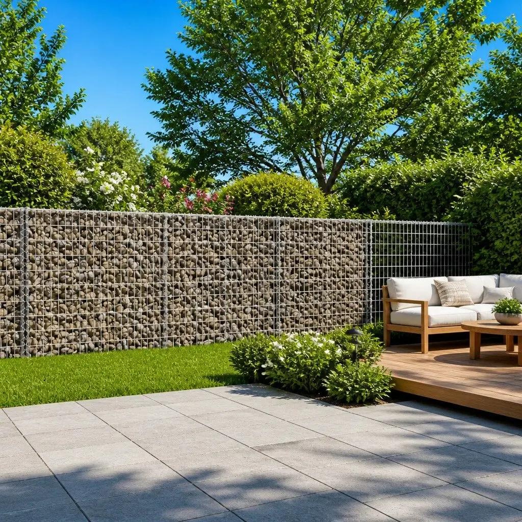 Gabion Basket with Cover Galvanised Iron Wire 600x100x100 cm Garden Retaining Wall