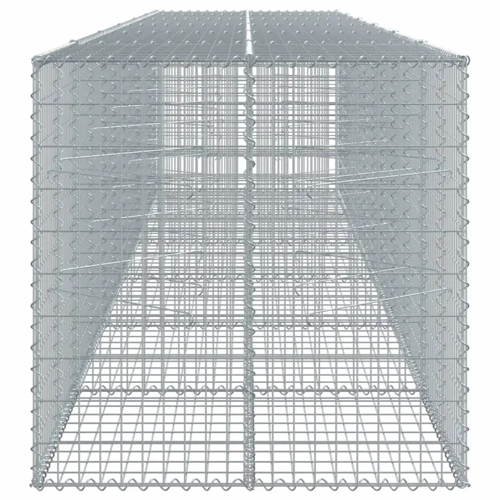 Gabion Basket with Cover Galvanised Iron Wire 600x100x100 cm Garden Retaining Wall