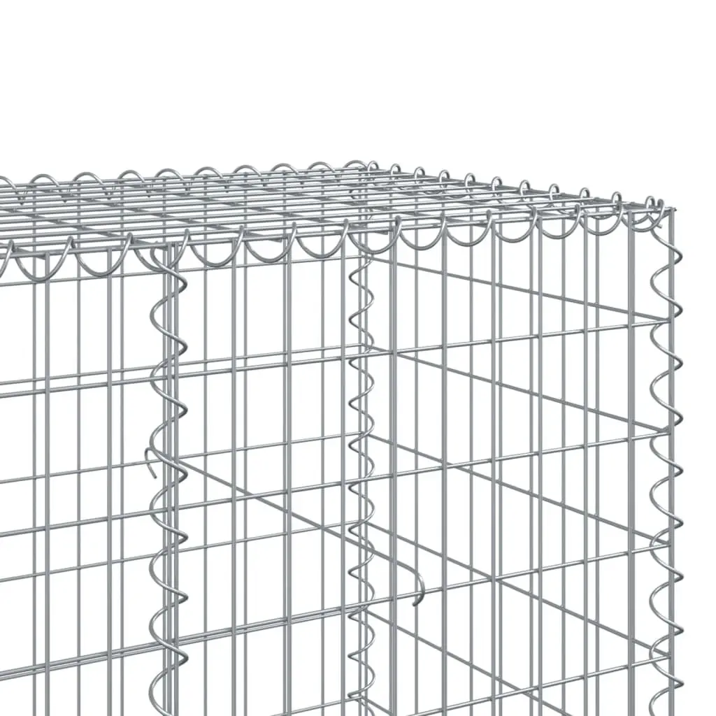 Gabion Basket with Cover Galvanised Iron Wire 600x100x100 cm Garden Retaining Wall