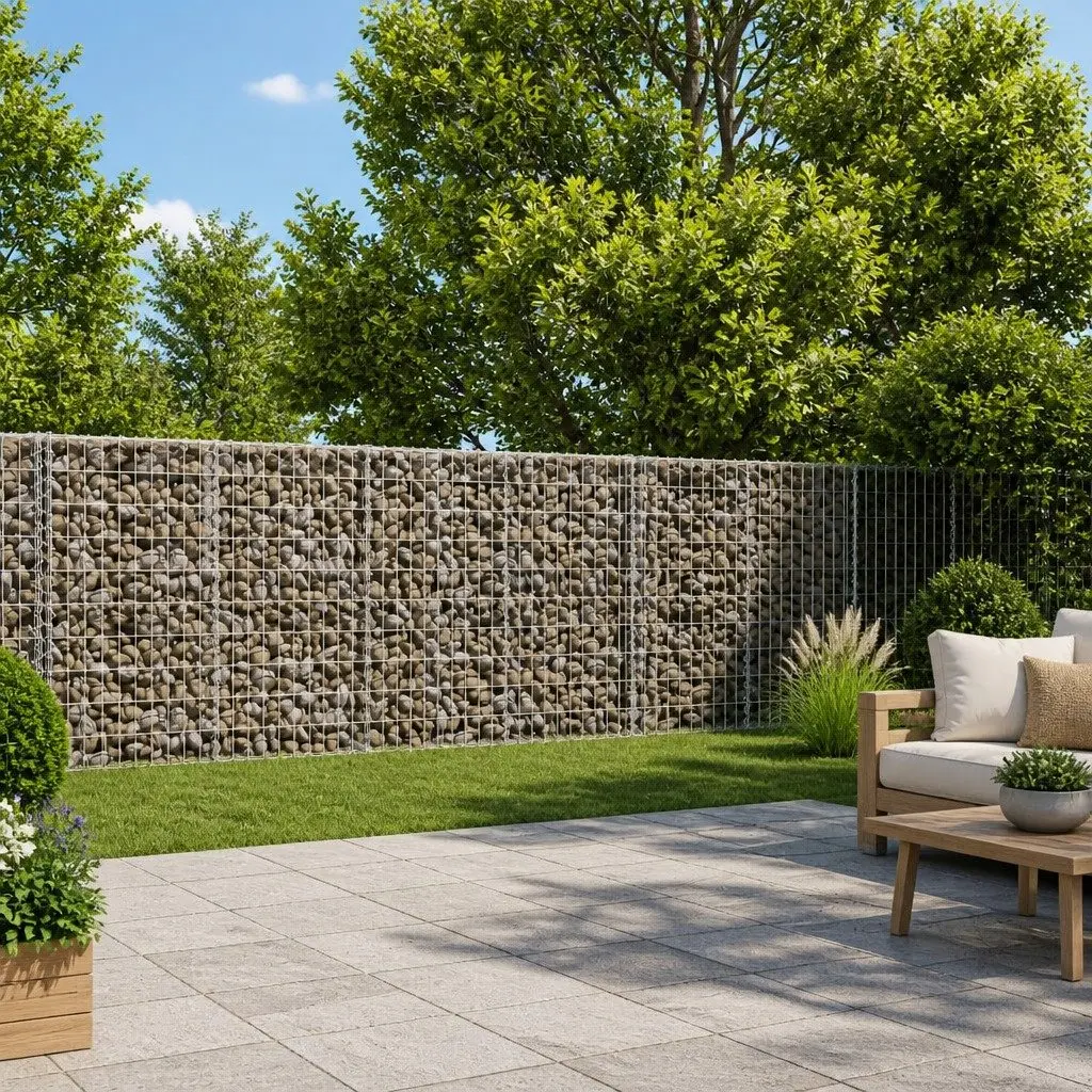 Gabion Basket Galvanised Iron Wire with Cover 900x100x100 cm