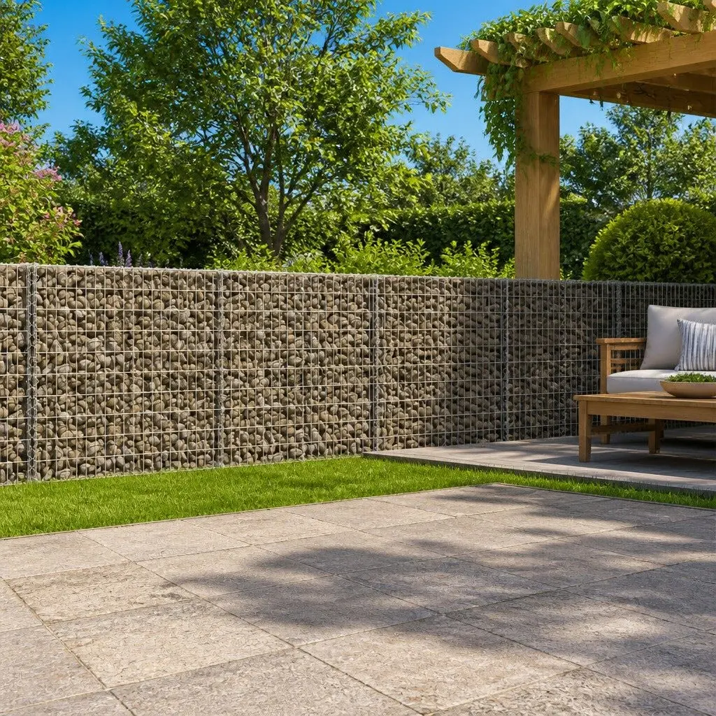 Gabion Basket with Cover Galvanised Iron Wire 950x100x100cm Garden Retaining