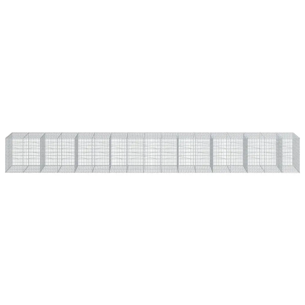 Gabion Basket with Cover Galvanised Iron Wire 950x100x100cm Garden Retaining