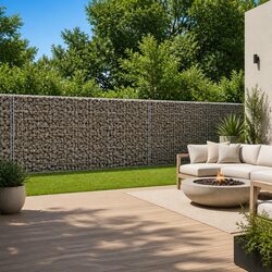 Gabion Basket with Cover 1100x100x100 cm Galvanised Iron Wire Garden Cage