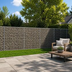 Gabion Basket with Cover 1200x100x100 cm Silver Wire Cage Garden Landscaping