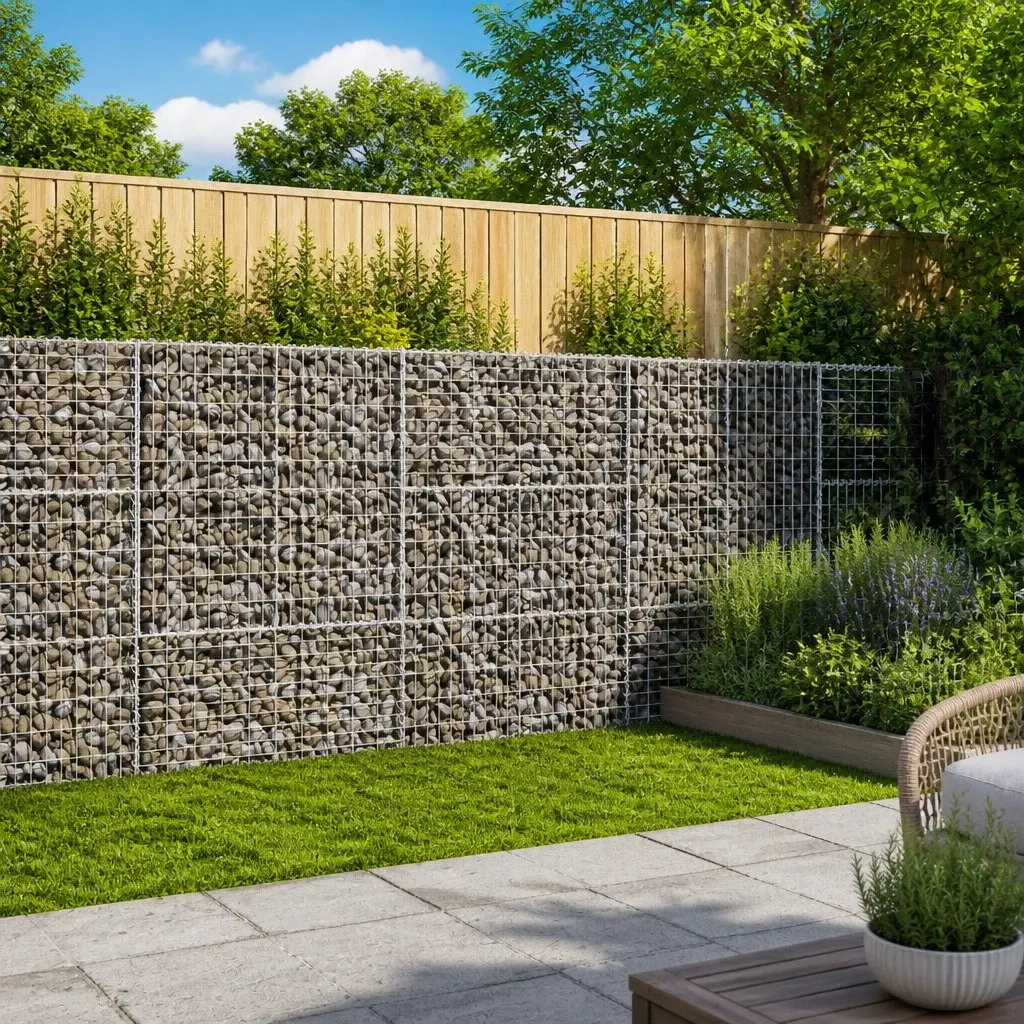 Gabion Basket Galvanised Iron Wire with Cover 300x100x150 cm Outdoor Garden