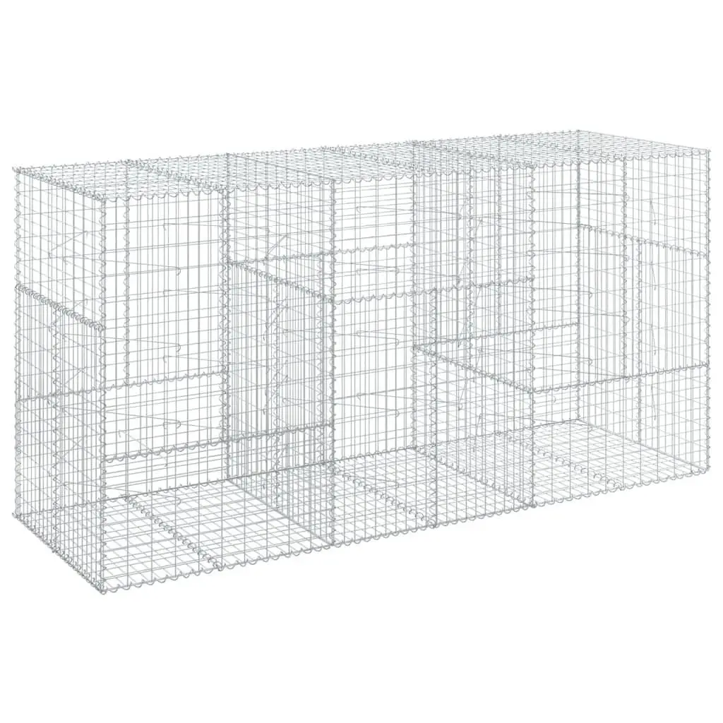 Gabion Basket Galvanised Iron Wire with Cover 300x100x150 cm Outdoor Garden