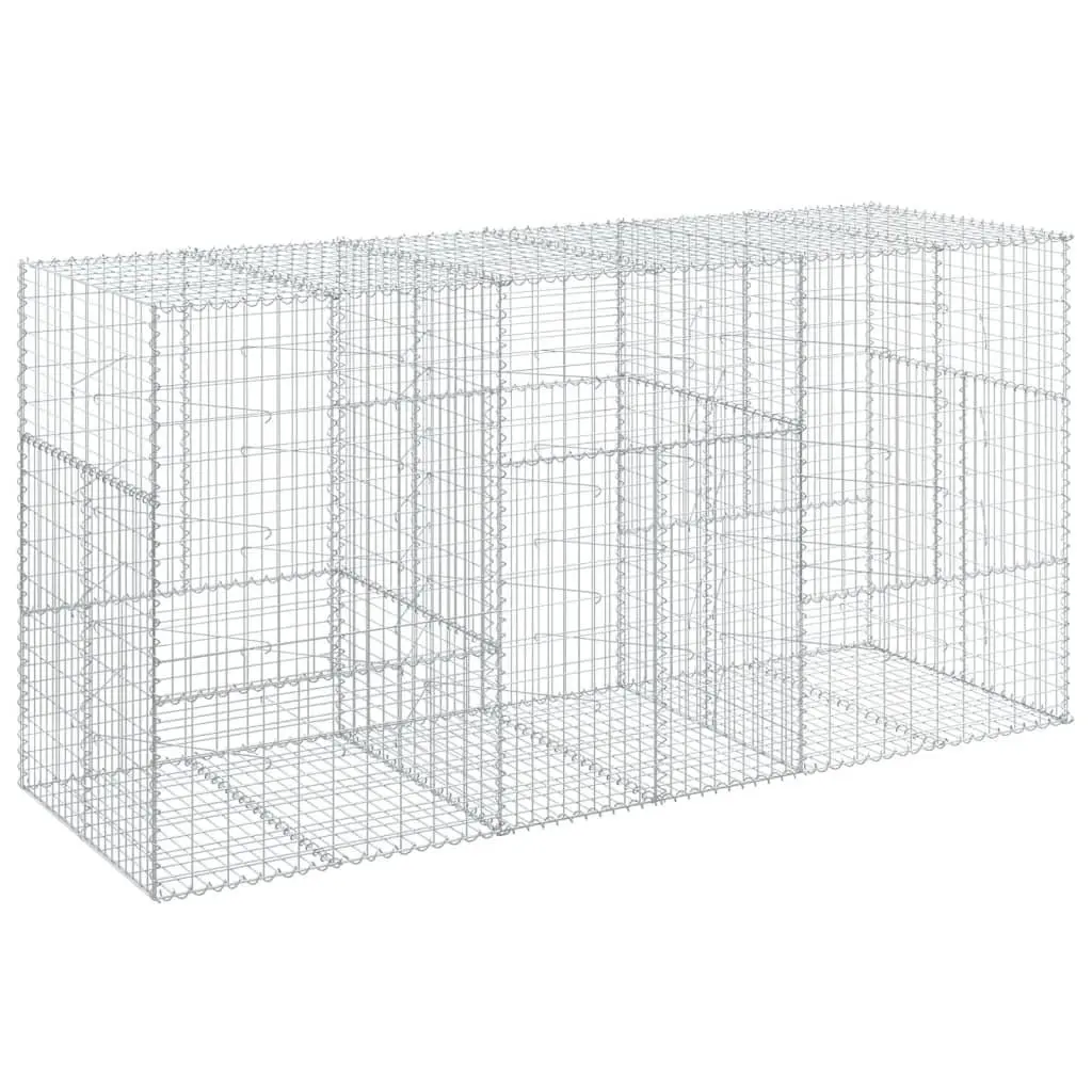 Gabion Basket Galvanised Iron Wire with Cover 300x100x150 cm Outdoor Garden