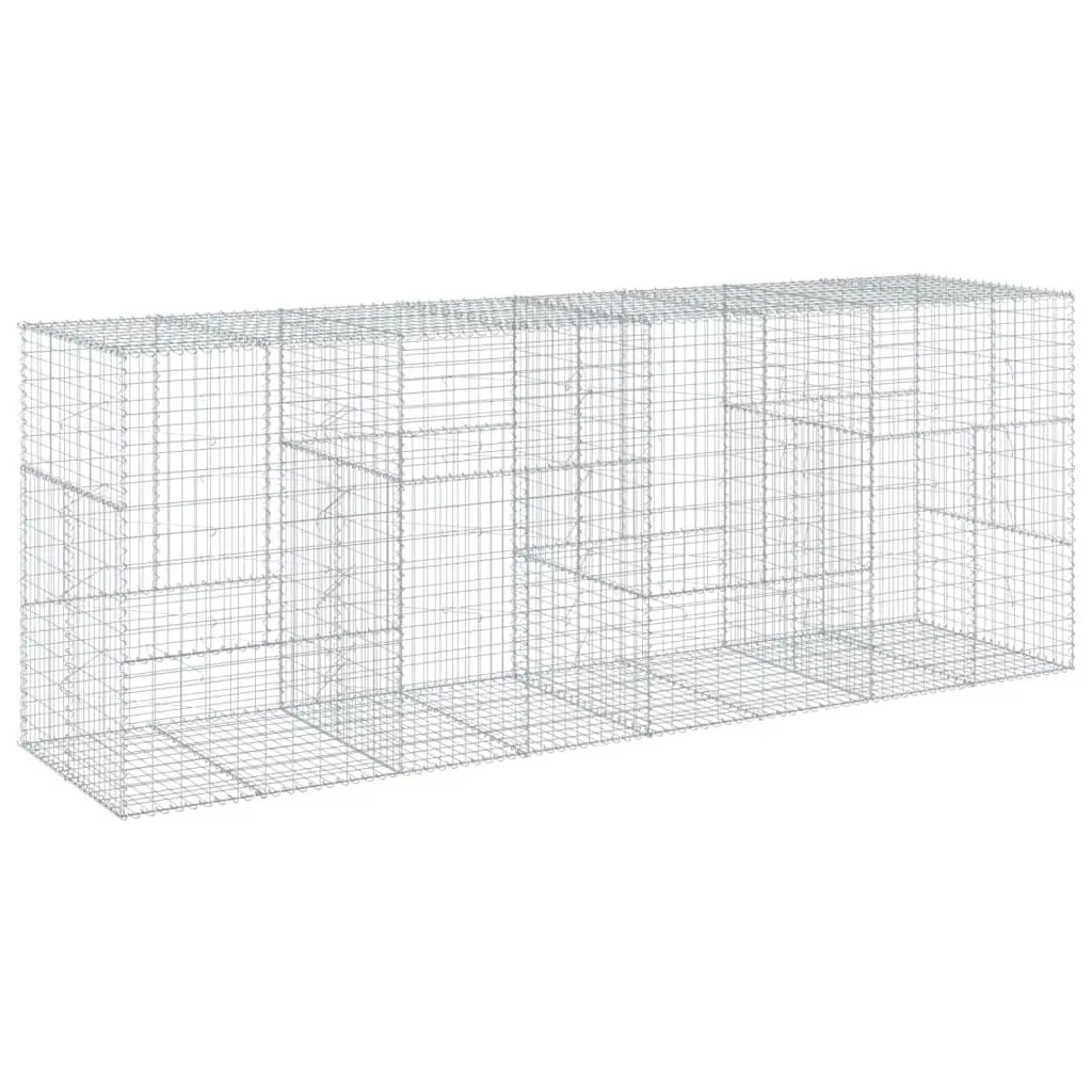 Gabion Basket with Cover 400x100x150cm Outdoor Garden Retaining Wall Wire Cage