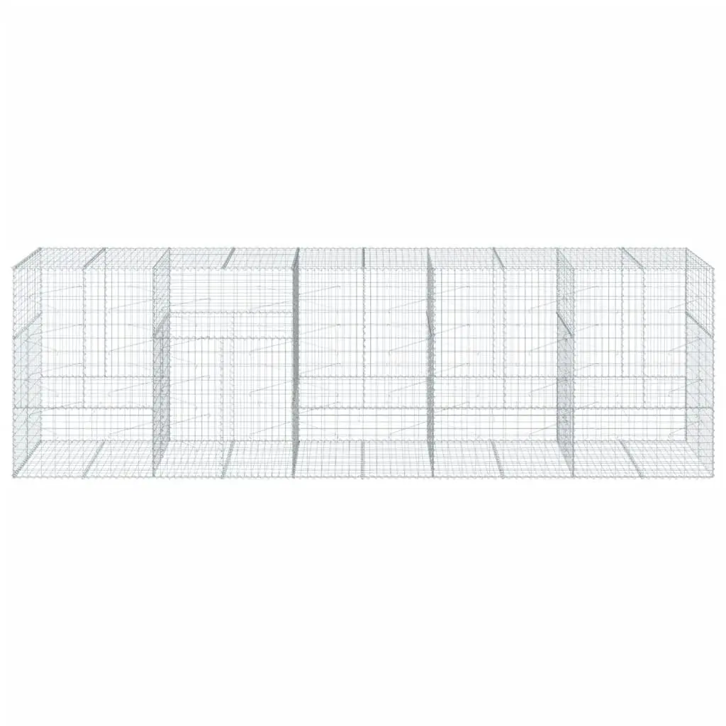 Gabion Basket with Cover 500x100x150 cm Silver Metal Garden Retaining Wall