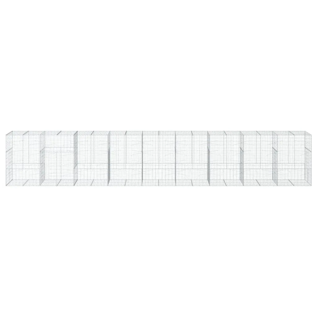 Gabion Basket Galvanised Iron with Cover 900x100x150 cm for Garden Landscaping