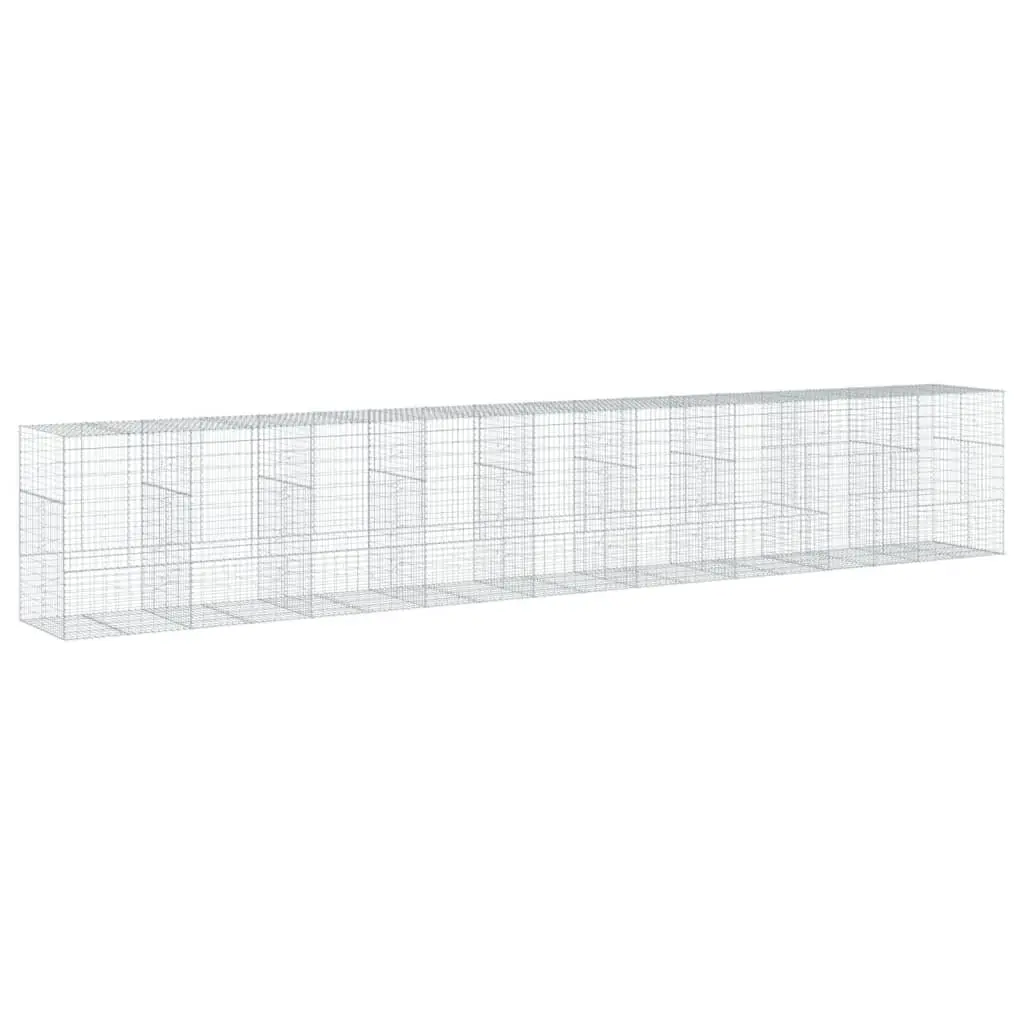 Gabion Basket Galvanised Iron with Cover 900x100x150 cm for Garden Landscaping