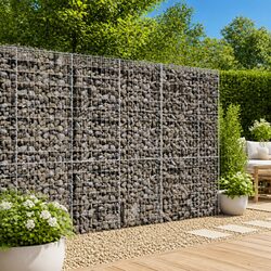 Gabion Basket with Cover 100x100x200 cm Garden Retaining Wall Cage Outdoor