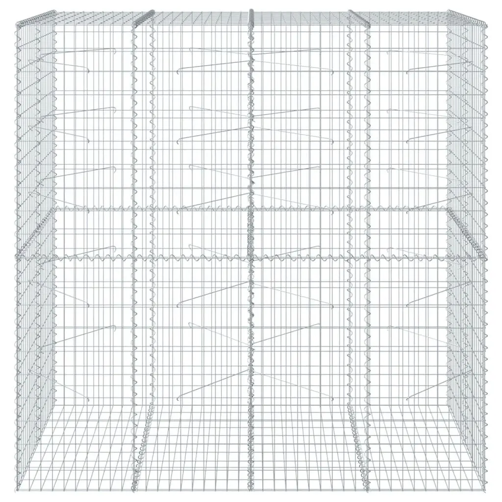 Gabion Basket with Cover 200x100x200 cm Outdoor Garden Retaining Wall Decor