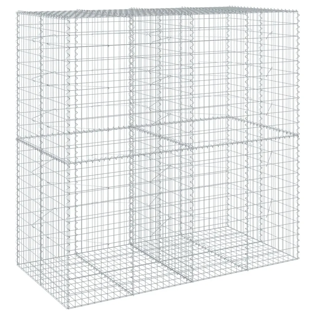 Gabion Basket with Cover 200x100x200 cm Outdoor Garden Retaining Wall Decor