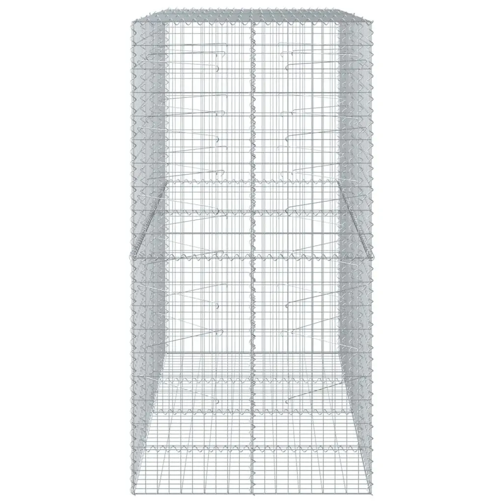 Gabion Basket with Cover 200x100x200 cm Outdoor Garden Retaining Wall Decor