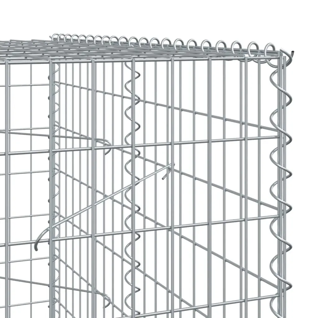 Gabion Basket with Cover 200x100x200 cm Outdoor Garden Retaining Wall Decor