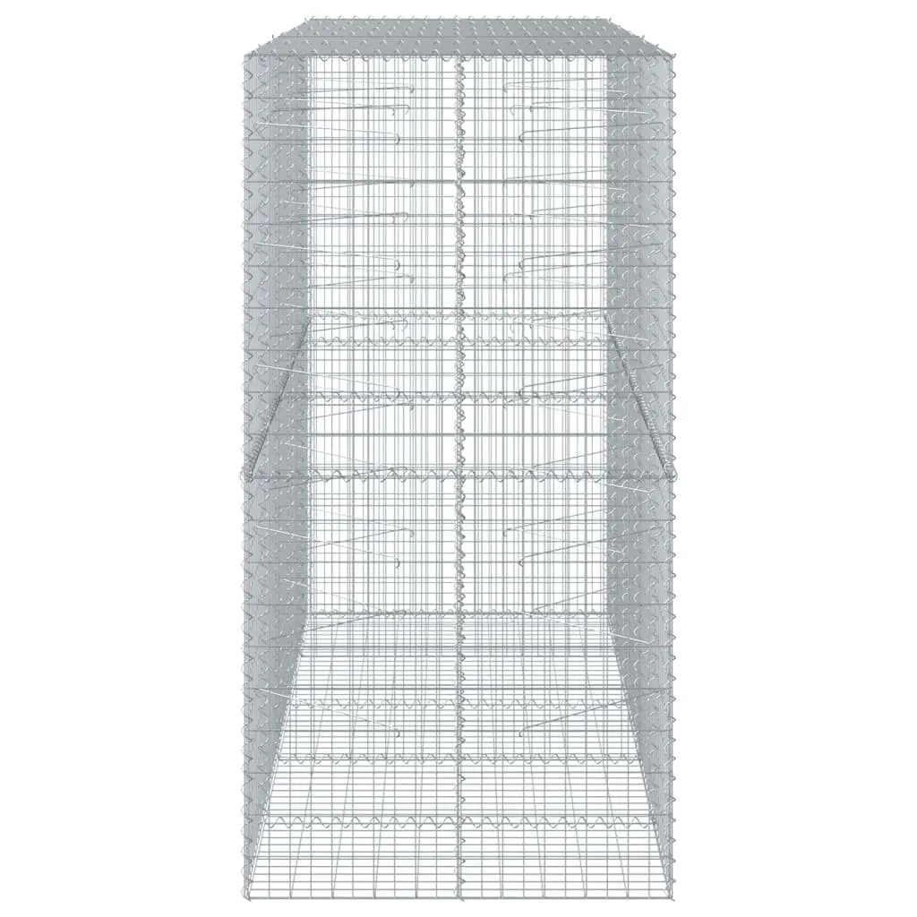 Gabion Basket with Cover 250x100x200 cm Galvanised Iron Wire Garden Retaining