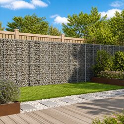 Gabion Basket with Cover 500x100x200 cm Outdoor Landscaping Retaining Wall