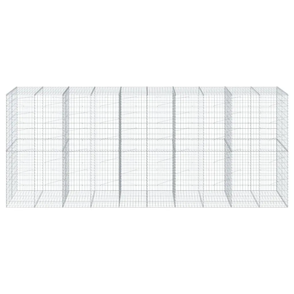 Gabion Basket with Cover Galvanised Iron Wire 500x100x200 cm Outdoor Landscaping Retaining Wall