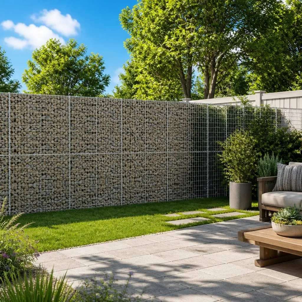 Gabion Basket Galvanised Iron Wire with Cover 550x100x200 cm for Garden Retaining