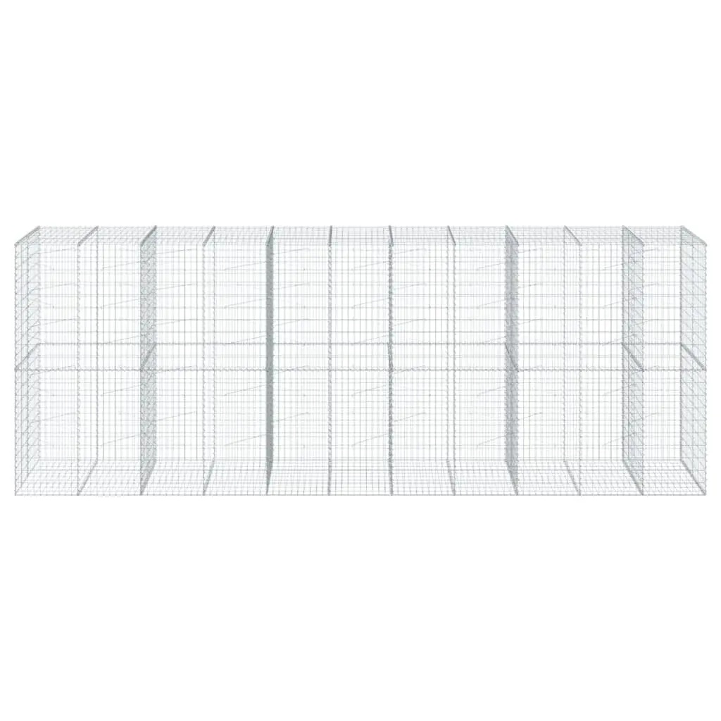 Gabion Basket Galvanised Iron Wire with Cover 550x100x200 cm for Garden Retaining