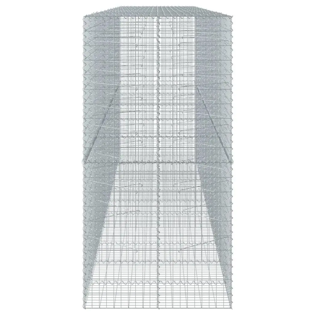 Gabion Basket Galvanised Iron Wire with Cover 550x100x200 cm for Garden Retaining