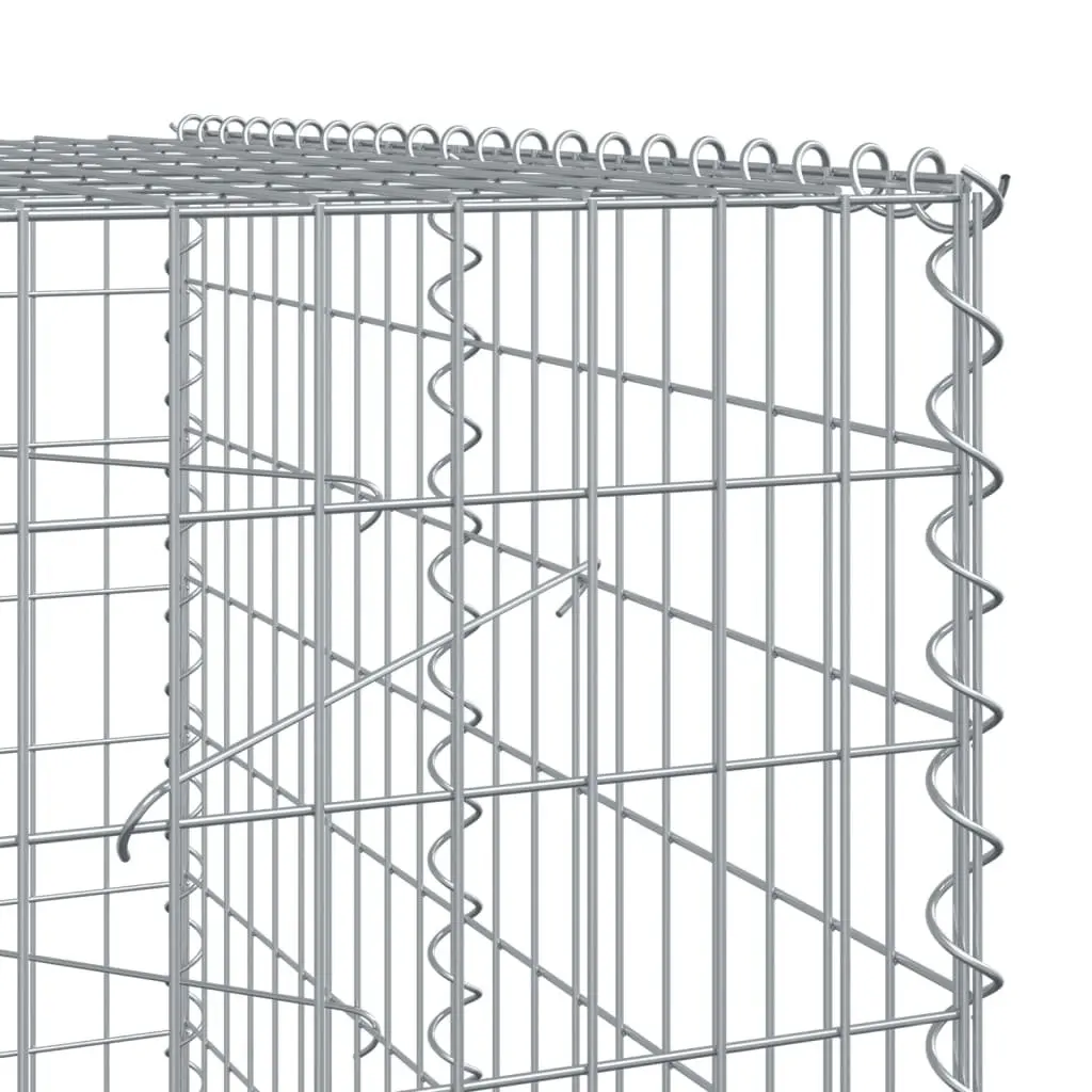 Gabion Basket Galvanised Iron Wire with Cover 550x100x200 cm for Garden Retaining