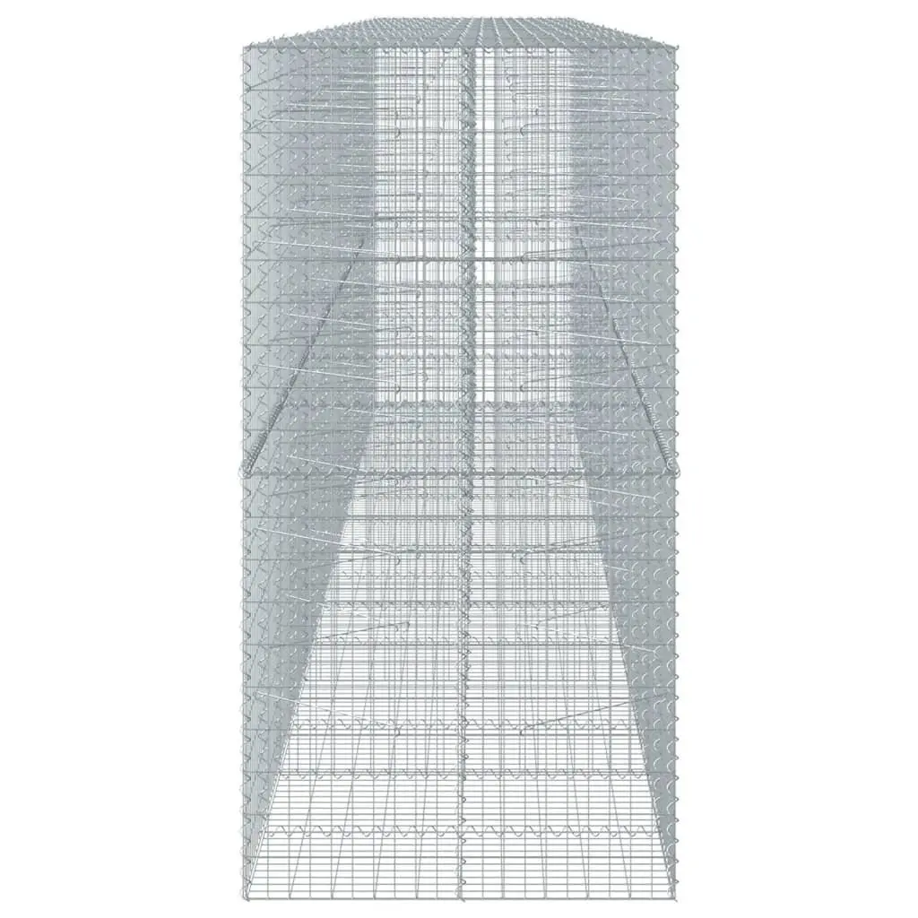Gabion Basket with Cover Galvanised Iron Wire 750x100x200cm Outdoor Garden Retaining Wall