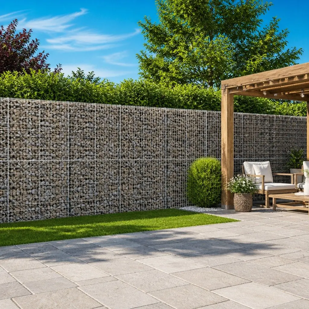 Gabion Basket Galvanised Iron Wire with Cover 900x100x200 cm Garden Retaining