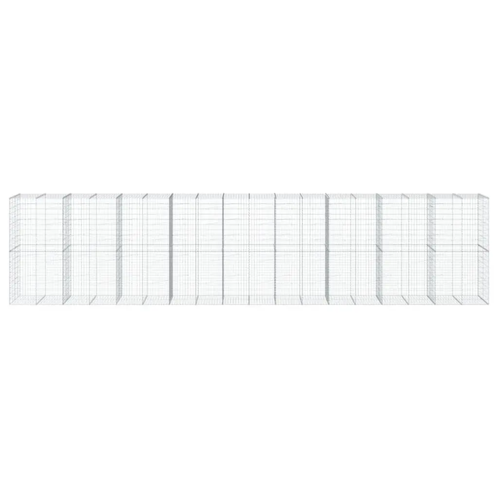 Gabion Basket Galvanised Iron Wire with Cover 900x100x200 cm Garden Retaining