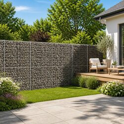 Your Go-To Gabion Basket with Cover 1150x100x200 cm for Garden Projects