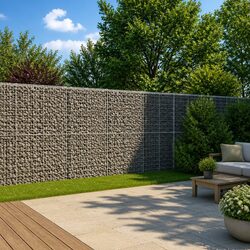 Gabion Basket with Cover 1200x100x200 cm Galvanised Iron Garden Retaining Wall