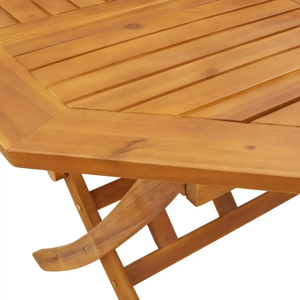 5 Piece Folding Garden Dining Set Solid Wood Acacia Brown Outdoor Furniture