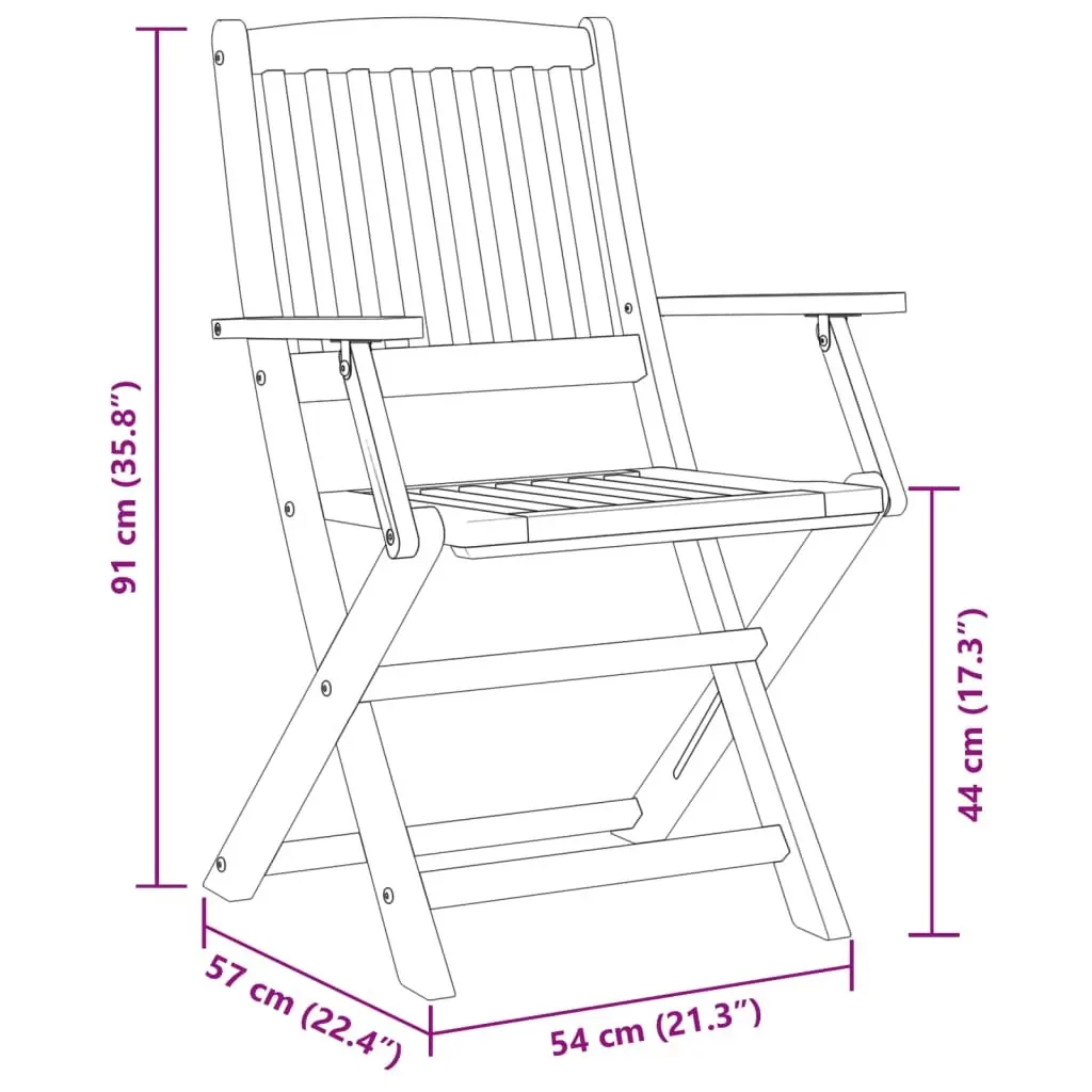 5 Piece Folding Garden Dining Set Solid Wood Acacia Brown Outdoor Furniture