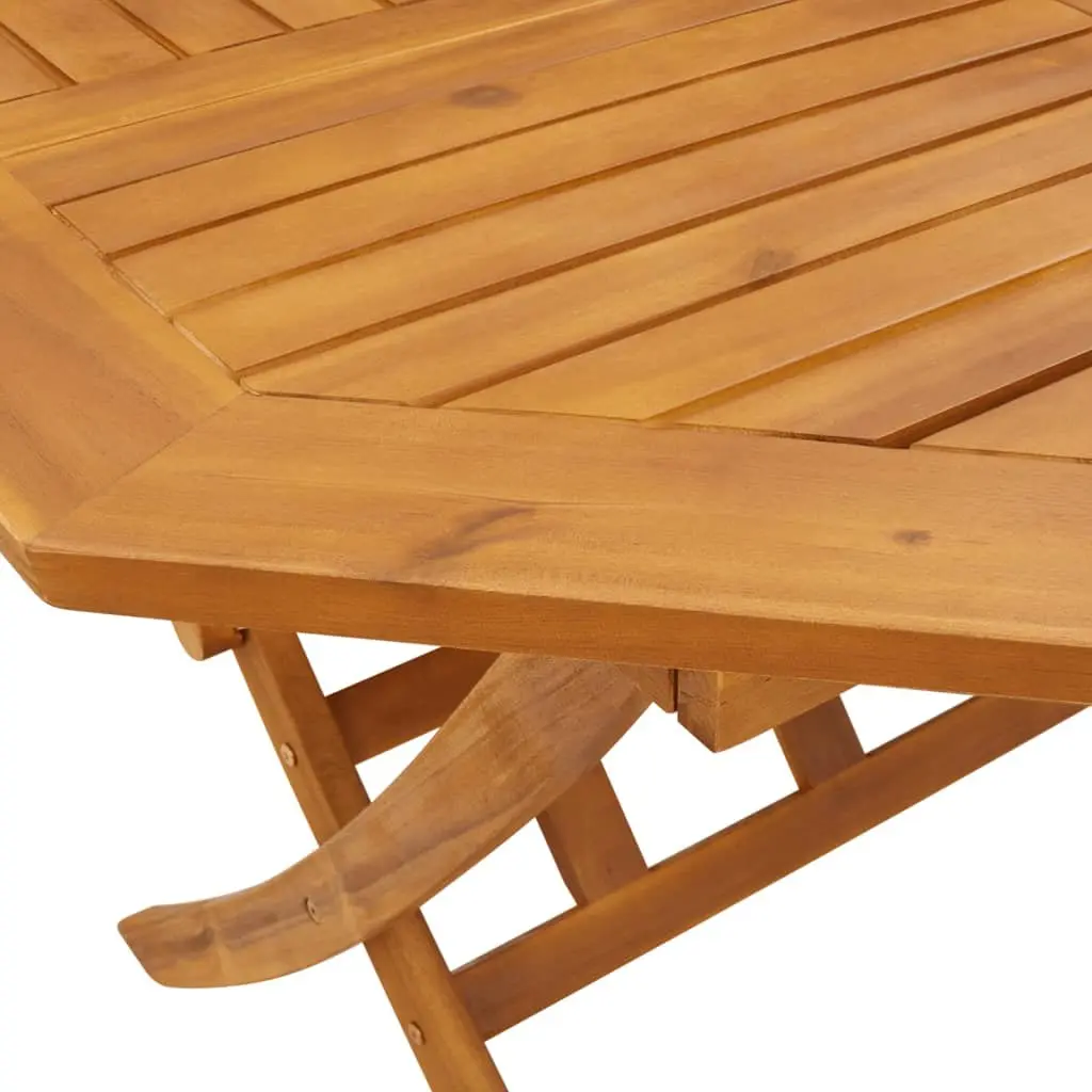 Folding Garden Dining Set Solid Acacia Wood 5 Piece Brown