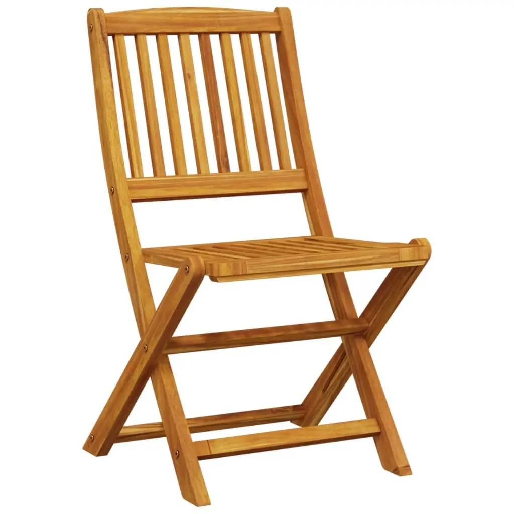 3 Piece Folding Bistro Set Solid Acacia Wood Outdoor Garden Patio Dining