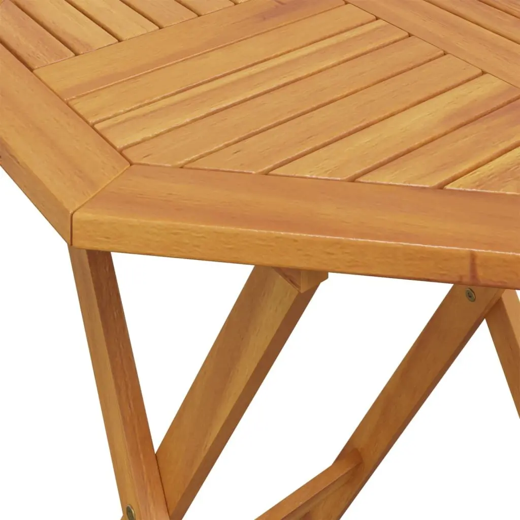 3 Piece Folding Bistro Set Solid Acacia Wood Outdoor Garden Patio Dining