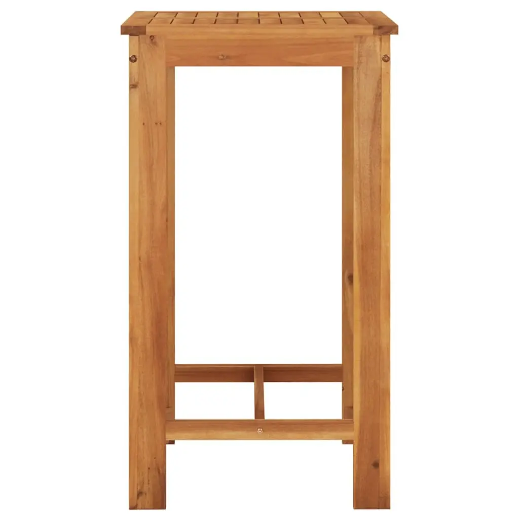 3 Piece Garden Bar Set Grey Acacia Wood Poly Rattan Outdoor Table and Stools