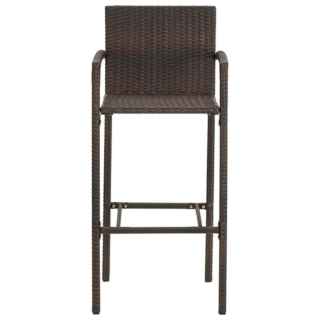 3 Piece Garden Bar Set Outdoor Bar Table and Stools Patio Rattan Furniture Set