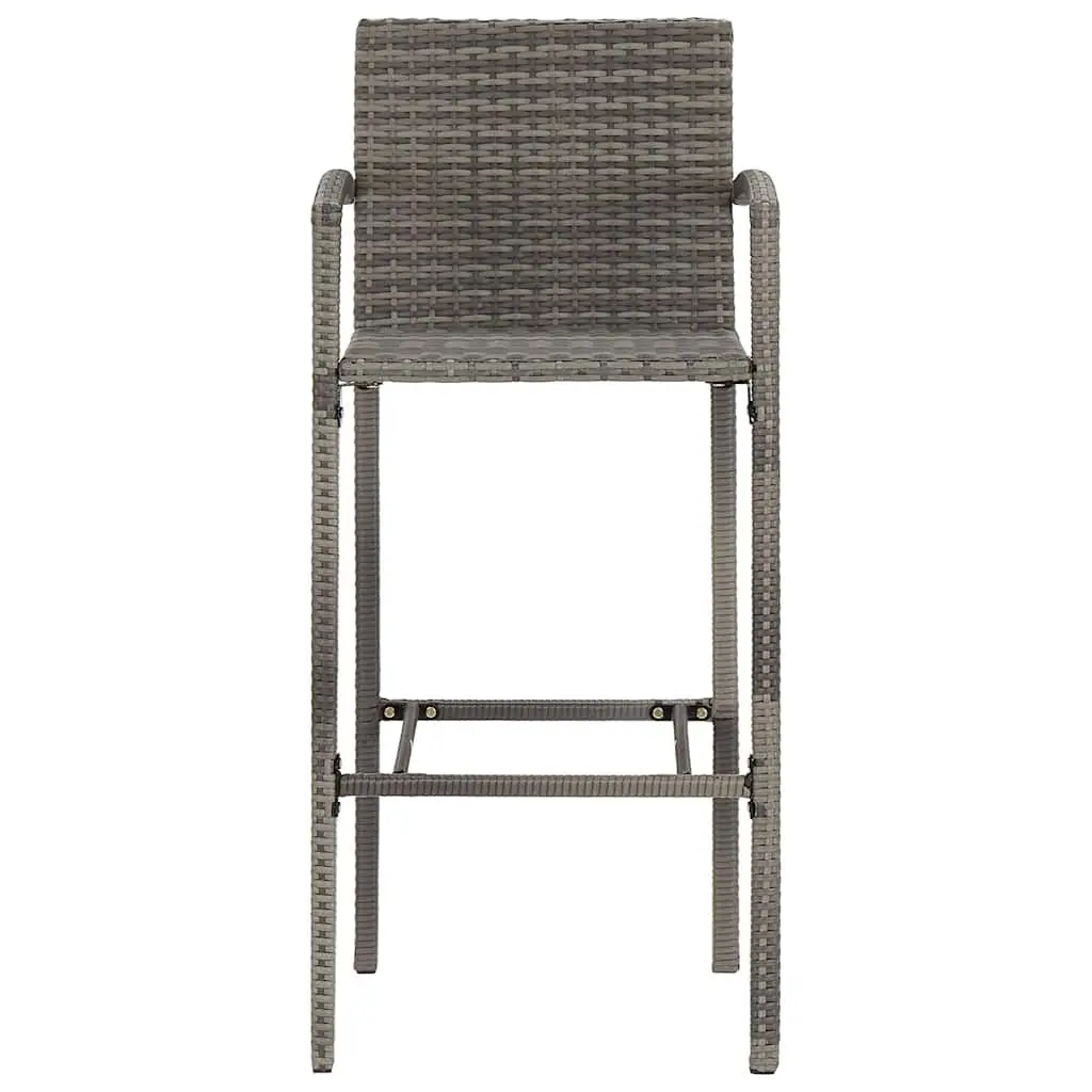 Garden Bar Set 3 Piece Outdoor Bar Table and Stools Acacia Wood Poly Rattan